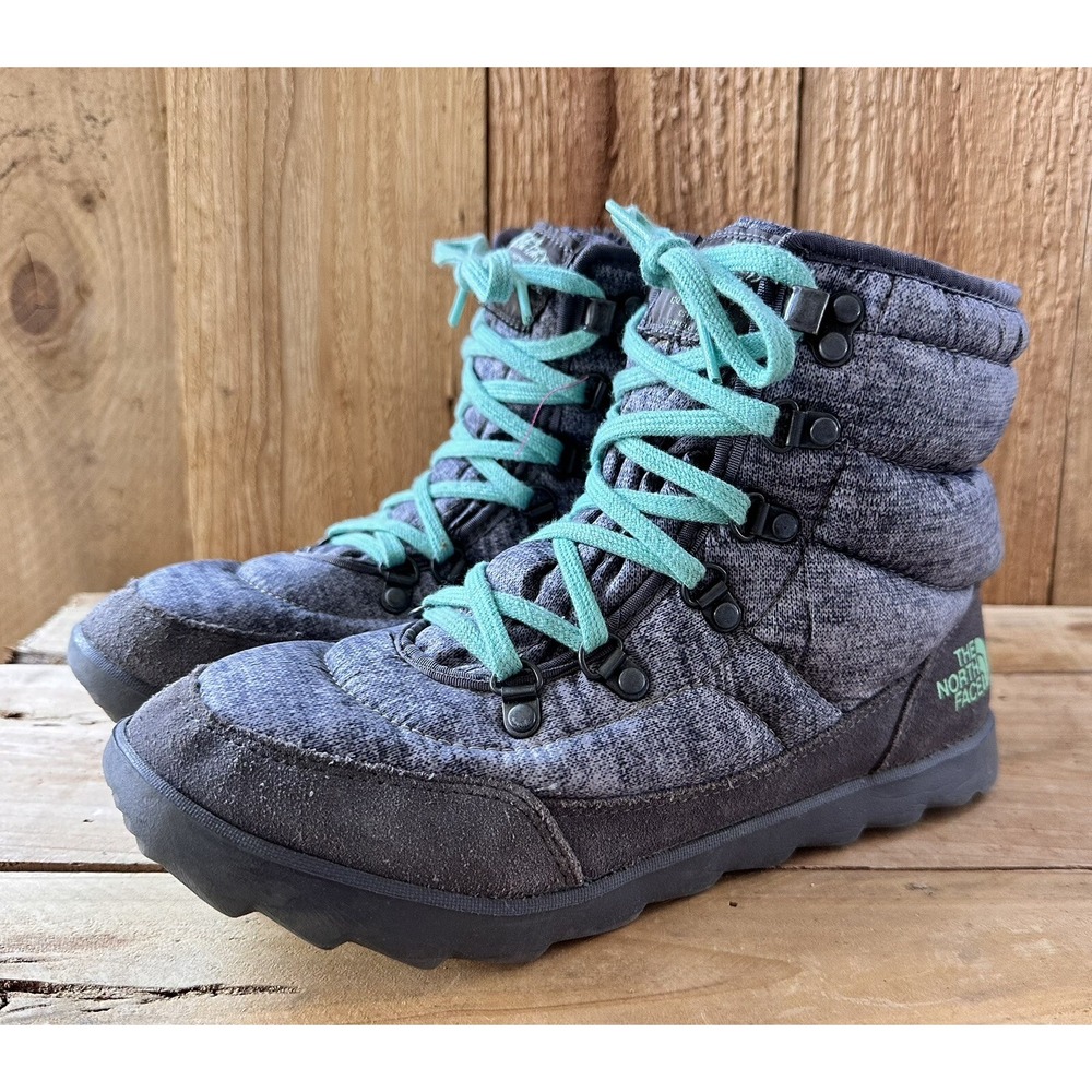 North Face ThermoBall Quilted Boots Athletic Women's Sz 8 Gray